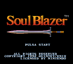 Pantalla de presentacin de Soul Blazer